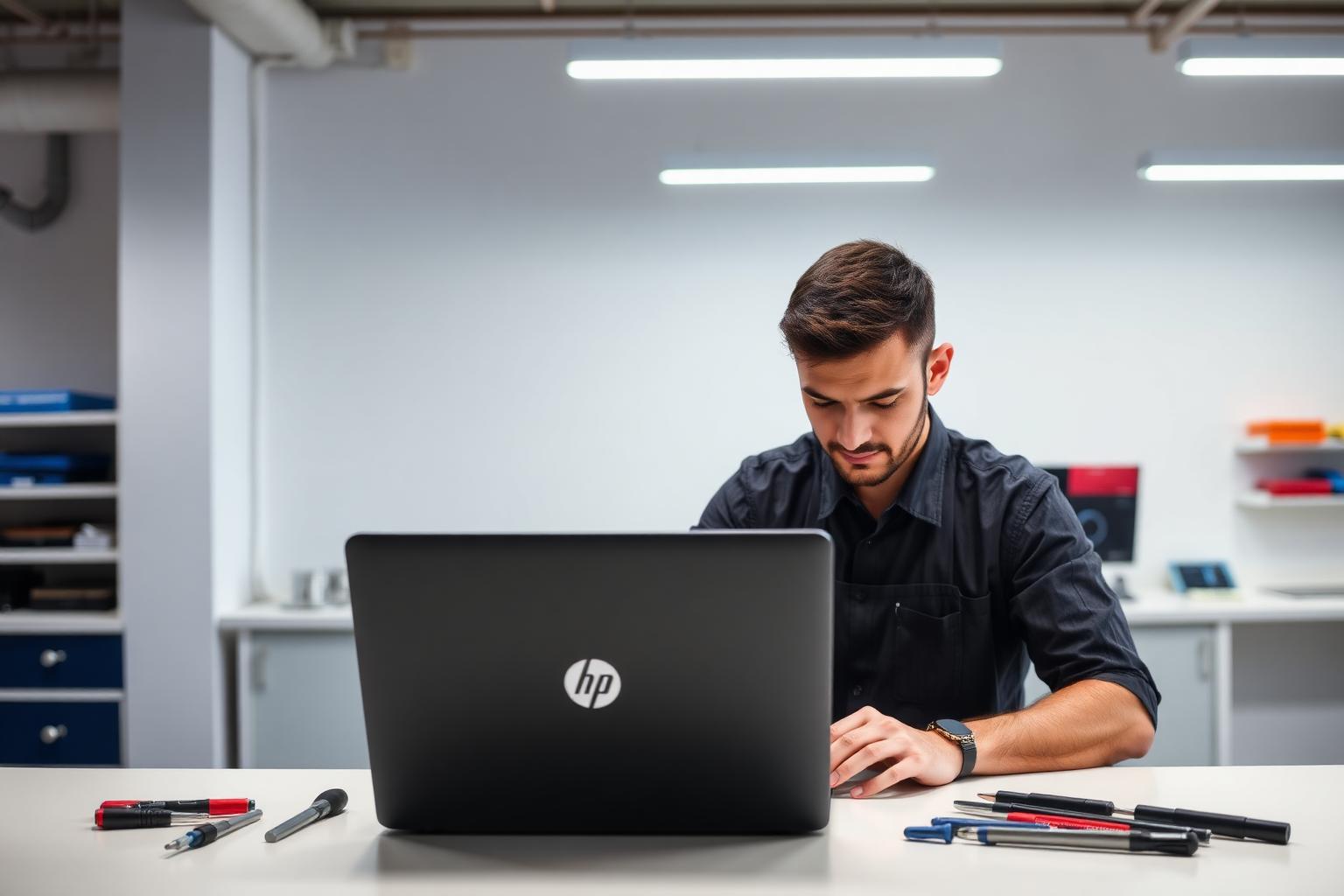 HP laptop repair technician at HP Service Center Indore